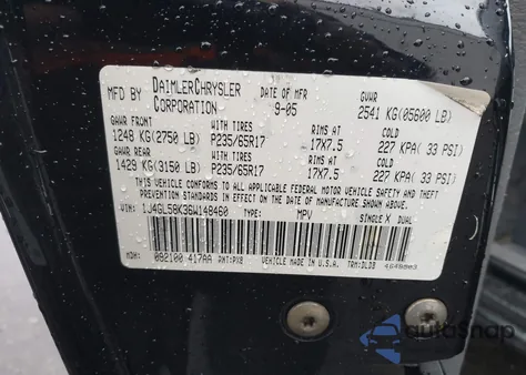 2006 Jeep Liberty Limited Edition из США, поврежденный, VIN 1J4GL58K36W148460